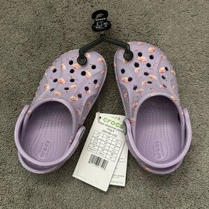 NWT Lavender Flamingo Crocs